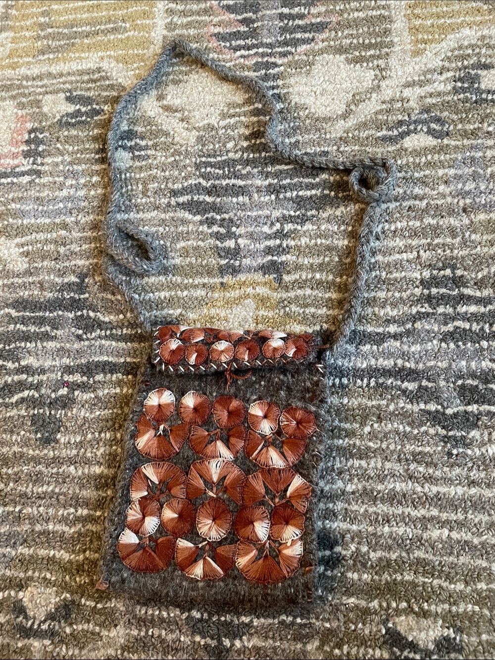 Calm colored floral shoulder Bag